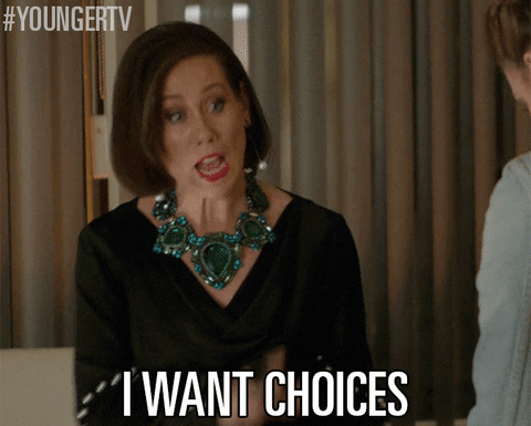 GIF YoungerTV "I want choices"